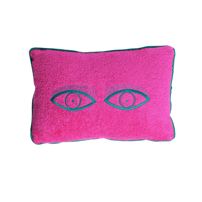 coussin plage éponge oeil 25x35